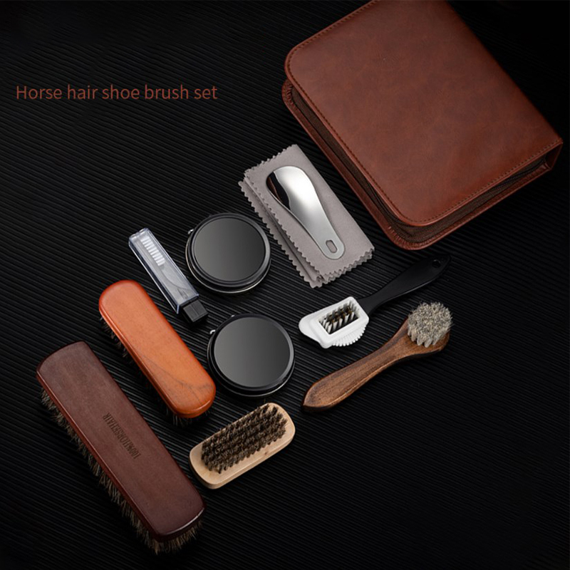 HorseHair Shoe Brush Set Leath - Leather Shoe Polish recension och pris