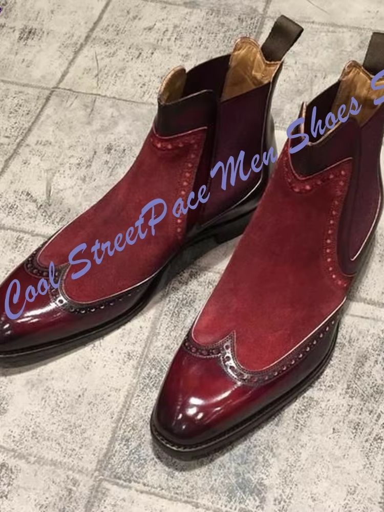 Men Vintage Red Two Tone Chels - Leather Shoe Polish recension och pris
